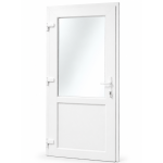 PVC ieejas durvis, Balts/Balts – 2 stikli, 1 numurs