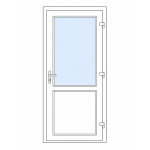 PVC ieejas durvis, Antracīts/Balts – 3 stikli, 1a numurs - Image 2