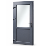 PVC ieejas durvis, Antracīts/Balts – 3 stikli, 1a numurs