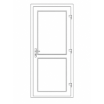 PVC ieejas durvis, Rieksts/Rieksts, 4 numurs - Image 2