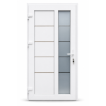 PVC ieejas durvis, Balts/Balts, 5 numurs