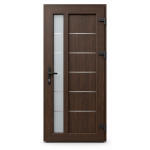 PVC ieejas durvis, Rieksts/Balts, 5 numurs