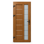 PVC ieejas durvis, Zelta ozols/Balts, 5 numurs