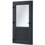 PVC ieejas durvis, Antracīts/Balts – 2 stikli, 1 numurs