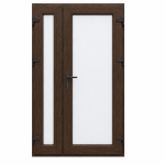 PVC ieejas durvis, Rieksts/Balts, 10 numurs