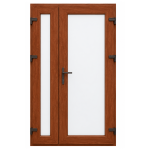 PVC ieejas durvis, Zelta ozols/Balts, 10 numurs
