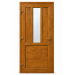 PVC ieejas durvis, Zelta ozols/Balts, 3 numurs
